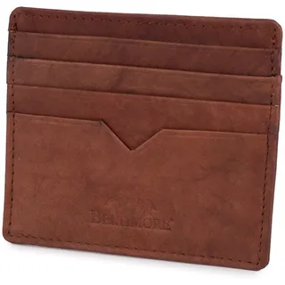 Visitenkartenetui, Brieftasche für Karten und Dokumente, Naturleder, Braun - Braun