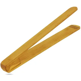 MC-Trend Grillzange 30 cm aus edlem Kirschholz – hochwertige Holz Küchenzange mit 2 cm Rillen für sicheren Halt – Grillzubehör & Würstchenzange für Grill, Küche & Pfanne (1)