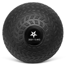 Yes4All 7XU4, 7XU4 41 Pfund Slam Ball, Medizinball für Kraft und Training – Fitness-Trainingsball mit griffigen Profilen und robuster Gummischale (40 Pfund, schwarz), 7XU4