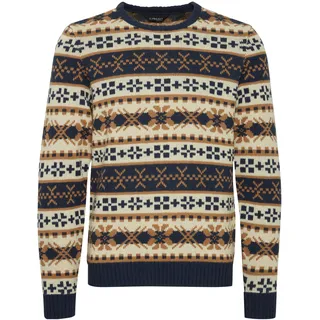 Norwegerpullover 11 PROJECT "Norwegerpullover PRPasco", Herren, Gr. L, blau (marineblaus), Grobstrick, Obermaterial: 85% Polyacryl PAN. 15% Wolle WO., Pullover Norwegerpullover