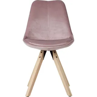 Moderne Esszimmerstuhl-Set aus 2 ohne Armlehnen in Rosa mit Holzbeinen, belastbar bis 110 kg - Rosa