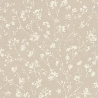 Rasch Textil Blumentapete auf Vlies Leinen-Optik 27 cm x 10 m beige/weiß 463811