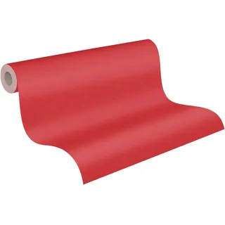 A.S. Création Unitapete Little Love Tapete einfarbig unifarben PVC-freie Vliestapete rot seidenmatt glatt 383242