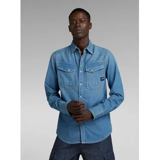 G-Star Slim Fit Langarmhemd Blau M