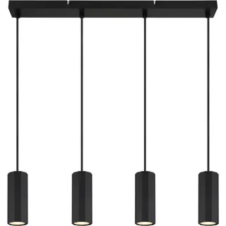 GLOBO 4-flg. GU10 120 cm klassisch schwarz matt