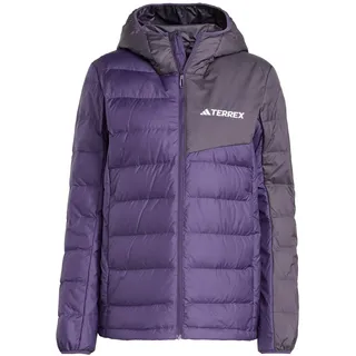 adidas Damen Terrex Multi Light Down CLIMAWARM Hooded Jacket, Aurora Plum/Aurora Black, L
