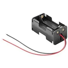 CABLEPELADO Flacher Batteriehalter, AA-Batteriehalter, inklusive 200-mm-Kabel, Gesamtspannung: 6 V (1,5 V pro Batterie), geeignet für 4 LR6 AA-Batterien (FR6, HR6, LR6)