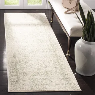 Safavieh Läufer 76 x 183 cm - Adirondack Collection - Transitional Design, Elfenbein & Salbei, Pflegeleichte Synthetikmischung, Ideal für Wohnzimmer, Schlafzimmer, Büro