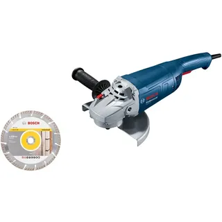Bosch GWS 20-230 P inkl. 1x Diamanttrennscheibe, Schutzhaube, Seitengriff, Spannmutter, Stirnlochschlüssel