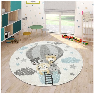 Paco Home »Cosmo 343«, rund, 18 mm Höhe, 3D-Design, niedliches Tier Motiv, Pastell-Farben, Kinderzimmer beige