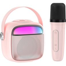 Bild von Karaoke Maschine Kinder Mikrofon Set Spielzeug, Tragbarer Bluetooth Lautsprecher Microphone Karaokemaschinen zum Aufladen Elektronisches Spielzeug Rosa