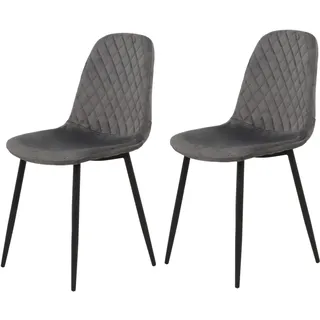 Hela Esszimmerstuhl Mira Samvelour grau 2er Set