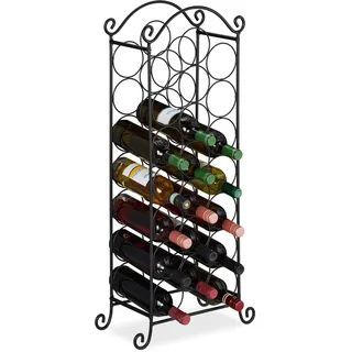 Relaxdays Weinregal 88 x 33 x 20 cm Schwarz