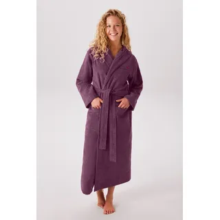 Unisex-Bademantel KANGAROOS "Cassidy, für Damen & Herren, Standardlänge & Überlänge" Gr. M, mauve, L:132cm, Walkfrottee, Hausmäntel, Unisex-Bademantel, mit Taschen, Männer und Frauen, Baumwolle, Reise, Hotel, Sauna, S-3XL