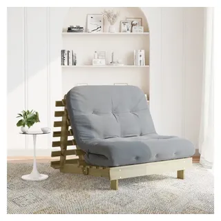 vidaXL Futon Schlafsofa mit Matratze 100x206x11 Kieferholz Imprägniert