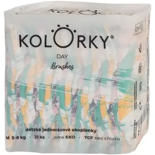 Kolorky Day Brushes Einweg-ÖKO-Windeln Größe M 5-8 Kg 21 St.