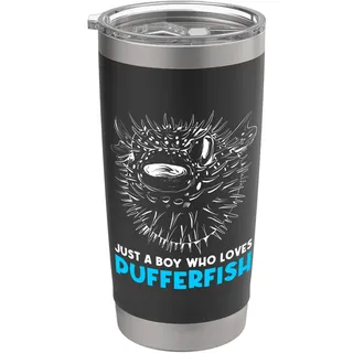 Pufferfish Nur ein Junge, der Pufferfish liebt Doppelwandiger Edelstahl-Thermobecher