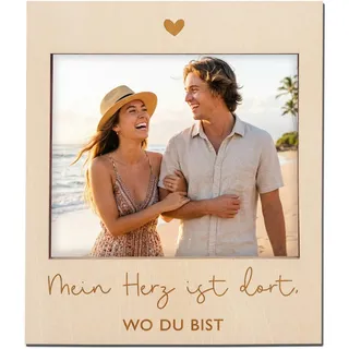 Joli Coon Geschenk Valentinstag - Mein Herz ist dort, wo du bist - Magnetischer Bilderrahmen für euer gemeinsames Bild