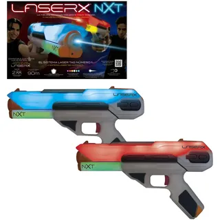 Bizak Laser X, Next Level-Doppelpack, Laser-Kampfspiel mit 2 interaktiven Pistolen, anpassbare Schießmodi, Energieschild, +6 Jahre, Bizak (62947728)