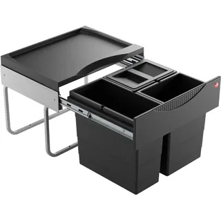 Hailo Abfallsammler 3644931 Swin Raumspar-Tandem-S 2x 8,5+12 L schwarz - Schwarz