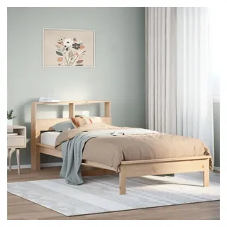 vidaXL Massivholzbett mit Regal ohne Matratze 90x200 cm Kiefer - Braun