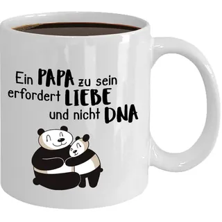 Stiefpapa - Ein Papa zu sein erfordert Liebe Panda - Tasse 330ml Weiß Bonus Papa Geburtstag Vatertag