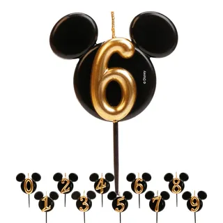Dekora Micky Maus Geburtstagskerze 8,5 cm schwarz-gold