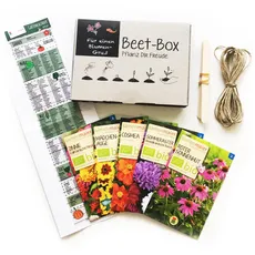 Bio Beet Box - Für einen Blumengruß - Saatgut Set inklusive Pflanzkalender und Zubehör - Geschenkidee für Hobbygärtner