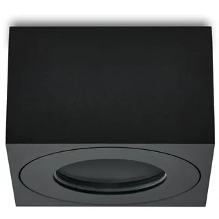 KYOTECH LED Aufbauspot flach IP44 Schwarz Aufputz Deckenleuchte Ø80x80x50mm für LED Module 230V Aufbauleuchte Downlight Eckig Wasserschutz für Bad & Außen 1 Stück ohne Leuchtmittel