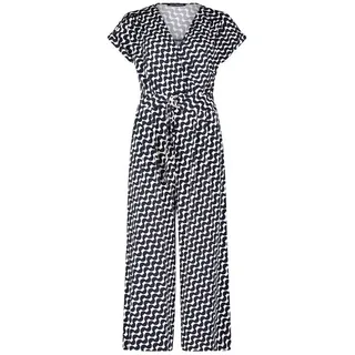 Betty Barclay Damen Jumpsuit mit Eingrifftaschen 42, Dunkelblau/Weiß