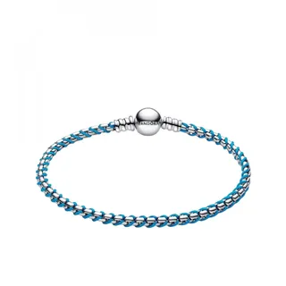Pandora 593816C01 Damen-Silberarmband Veneziakette Türkis, 19 cm,