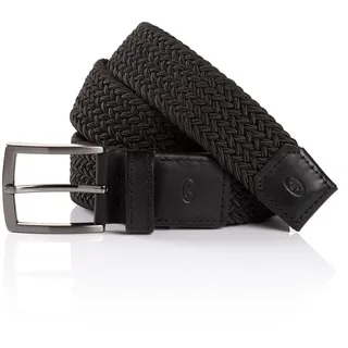 Flechtgürtel TOM TAILOR "TTJAMIE", Herren, Gr. 11,5, schwarz, Materialmix, unifarben, Gürtel Flechtgürtel, 3,5 cm breiter Flechtgürtel, Casual Look, bis Gr. 120