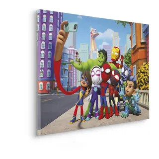 KOMAR Keilrahmenbild - Spidey and His Amazing Friends Selfie - Größe 60 x 40 cm - Leinwandbild, Bild, Kinderzimmer, Marvel, Bunt