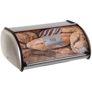 JJA 151219 Brotdose aus Metall, dekoriert, 34 x 21 x 14 cm