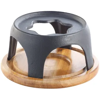 Rosenstein & Söhne Käsefondue: Untersetzer und Rechaud für Gusseisen-Fondue Ø16 cm (Käse-Fondue-Topf, Gusseisen-Topf Käsefondue, Schokolade)