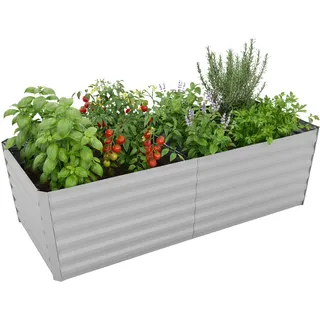 Relaxdays Hochbeet 57 x 180 x 90 cm Grau