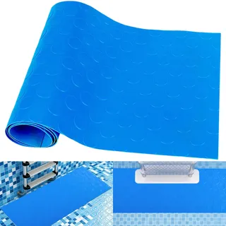 Schwimmbadleitermatte 23 x 90 cm, Antirutschmatte Pool Schutzmatte für Poolleiter, Anti Rutsch Leitermatte für Schwimmbäder, Blau Schwimmleitermatte, Poolunterlage für Treppen, Leitern, Trittleiter