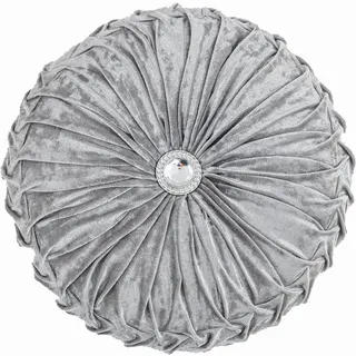 Fouriding EIS Samt Rad Wurf Kissen 35cm,Kürbis Kissen Rad Kissen Rundes Bodenkissen für Wohnzimmer Sofa Bett Stuhl Boden Auto Kissen Haus Dekoration (Grau)