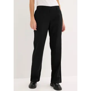 bonprix Leinenhose aus Leinen-Baumwoll-Mix, Loose Fit, komfortable Leibhöhe, schwarz
