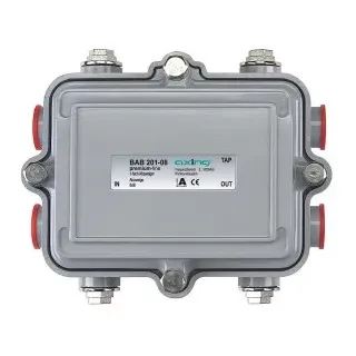 Axing BAB201-08 Abzweiger, 1-fach, 8 dB, 5-1006 MHz, 5/8 Zoll-Anschlüsse, IP55, Richtkoppler BAB20108