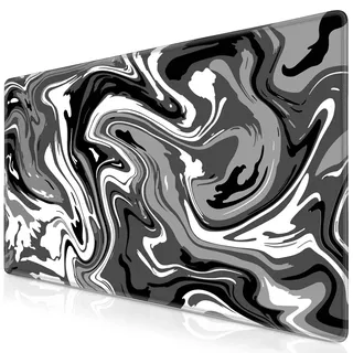 Abetcabe Gaming Mauspad XXL, Mousepad 900 x 500 x 3mm, Fluid Art Mauspad groß Vernähte Kanten WassXerdicht Anti-Rutsch für PC, Laptop Verbessert Präzision und Geschwindigkei