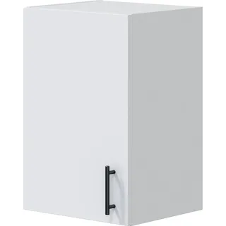 Hängeschrank 1 Tür Este, Wandregal, Multifunktionshilfe-Schrank, 40x34 h59 cm, Weiß - Weiß