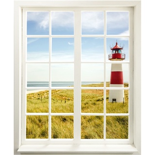 Wandtattoo - Fenster mit Aussicht "Leuchtturm" 99 x 120 cm - Wandaufkleber - Wandsticker