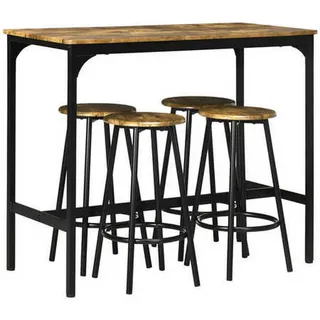 Homcom Bartisch mit Barhocker Set, 5-tlg. Bartisch-Set, Küchentisch mit 4 Barhocker , Kunststoff , 50x89.5x110 cm , Esszimmer, Barmöbel, Barschränke & Theken