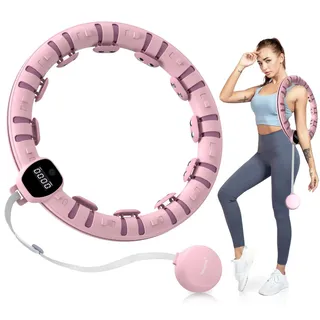 Smart Gewichteter Hoop Reifen Fitnessreifen für Erwachsene, intelligente mit 16 abnehmbaren Knoten für das fettverbrennende Heimtraining von Frauen und Männern.