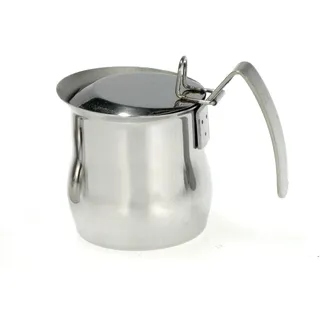 ASTESANI 8005773201038 Krug aus Edelstahl, gewölbt, mit Deckel für 3 Frühstück, Edelstahl, mehrfarbig