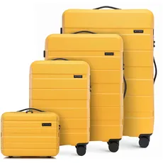 WITTCHEN COMODO Line Kofferset Reisekoffer Hartgepäck aus ABS TSA Schloss Größe (S+M+L+Kosmetikkoffer) Gelb