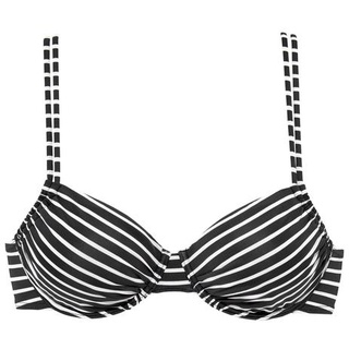 S.Oliver Bügel-Bikini-Top Damen schwarz-weiß-gestreift Gr.38 Cup F