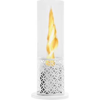 TOLOSA Weißer Bioethanol-Kamin, Tischkamin, D20 x H49,5, für den Innen- und Außenbereich - Weiß