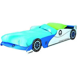 Demeyere 203893 Ausziehbares Autobett GRAND PRIX 90 x 190/200 cm, 101,5 x 40,5 x 209 cm, blau und weiß